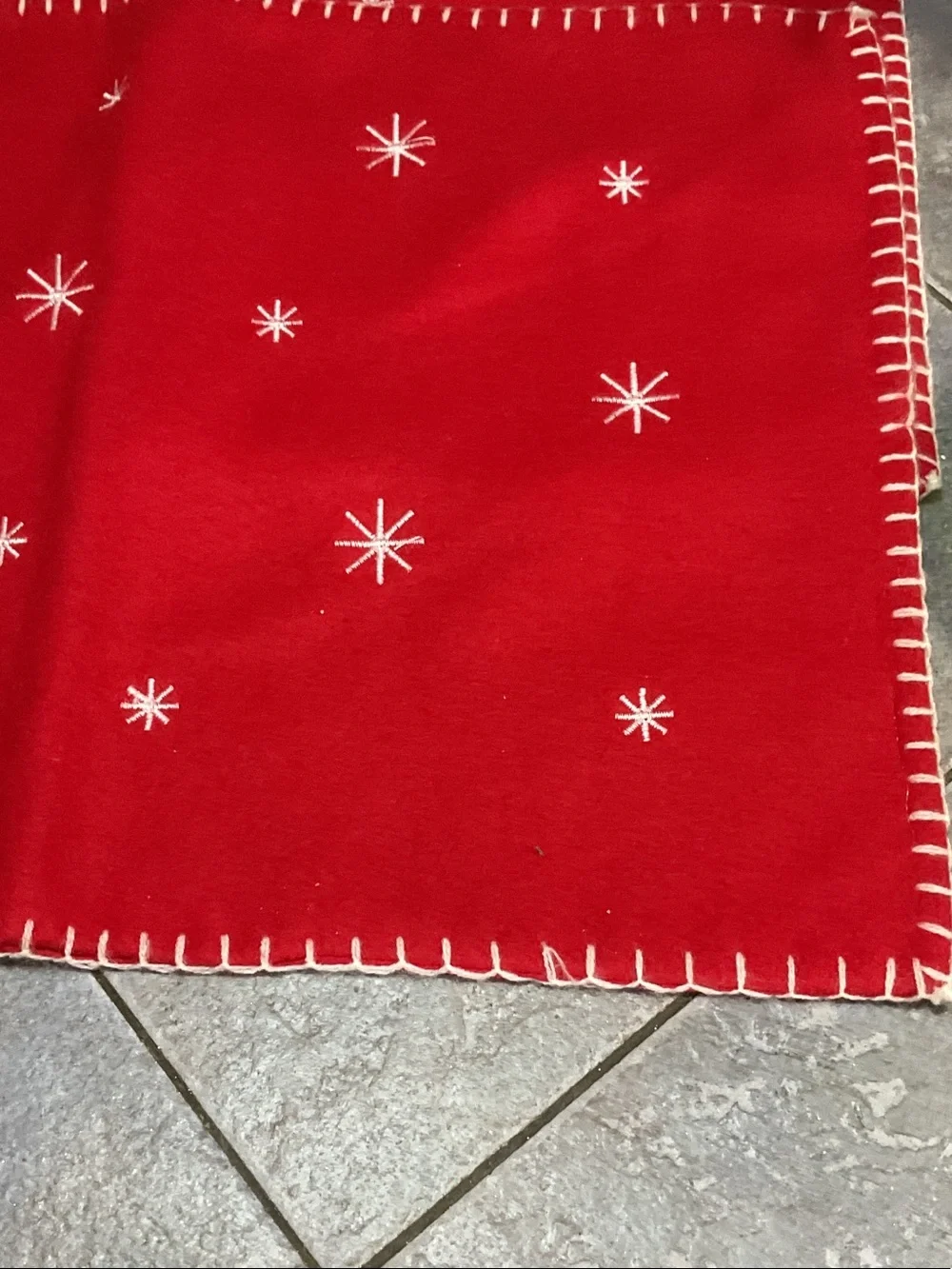 Red Santa Holiday placemats with Plaid Coat set of 4